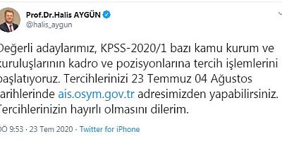ÖSYM Başkanı Aygün'den KPSS açıklaması