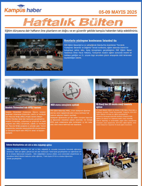 Kampüs Haber 05 Mayıs -09 Mayıs