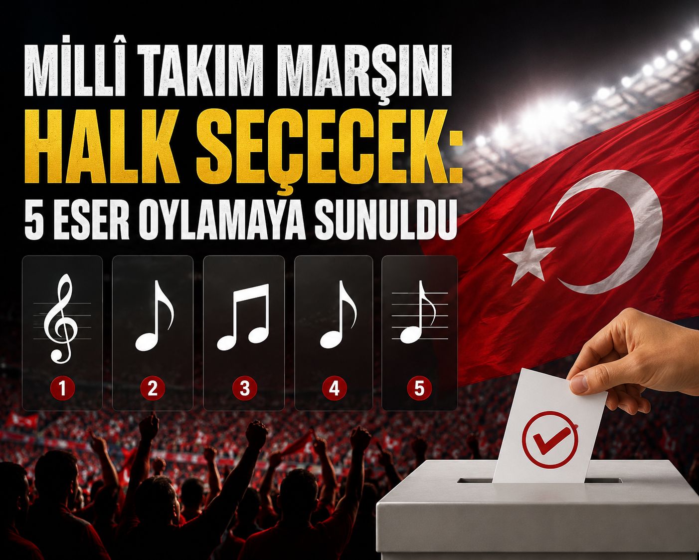 Milli takım marşını halk seçecek: 5 eser oylamaya sunuldu