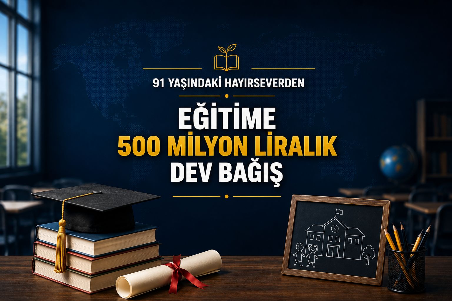 91 yaşındaki hayırseverden eğitime 500 milyon liralık dev bağış