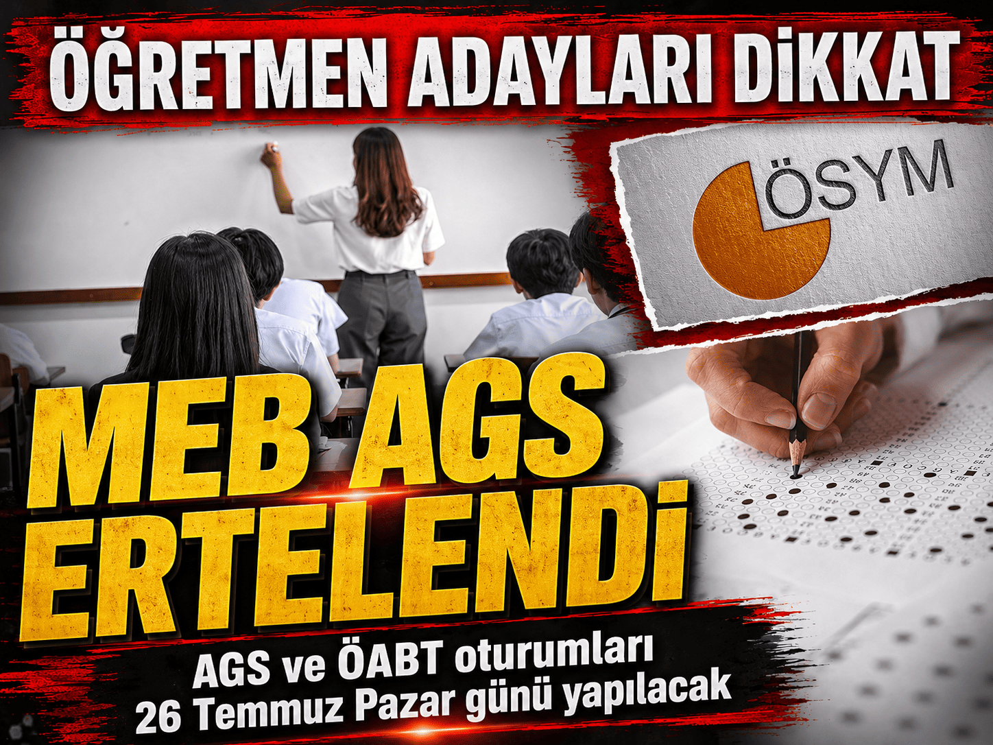 Öğretmen adayları dikkat: AGS ertelendi!
