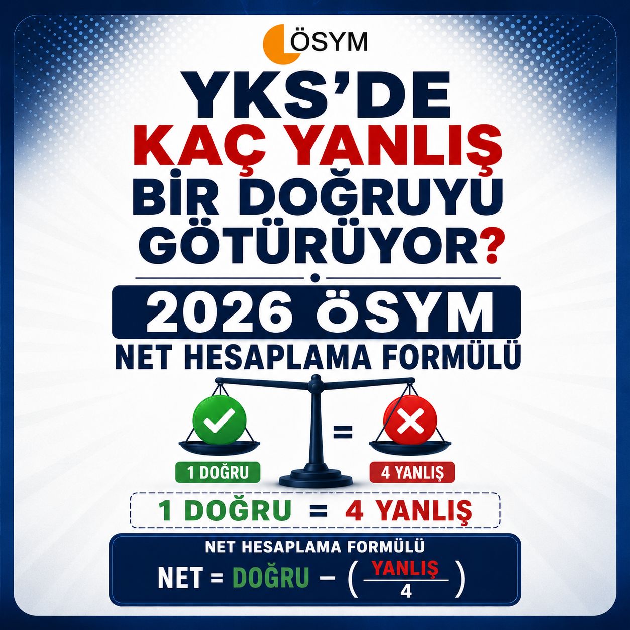 YKS’de kaç yanlış bir doğruyu götürüyor?