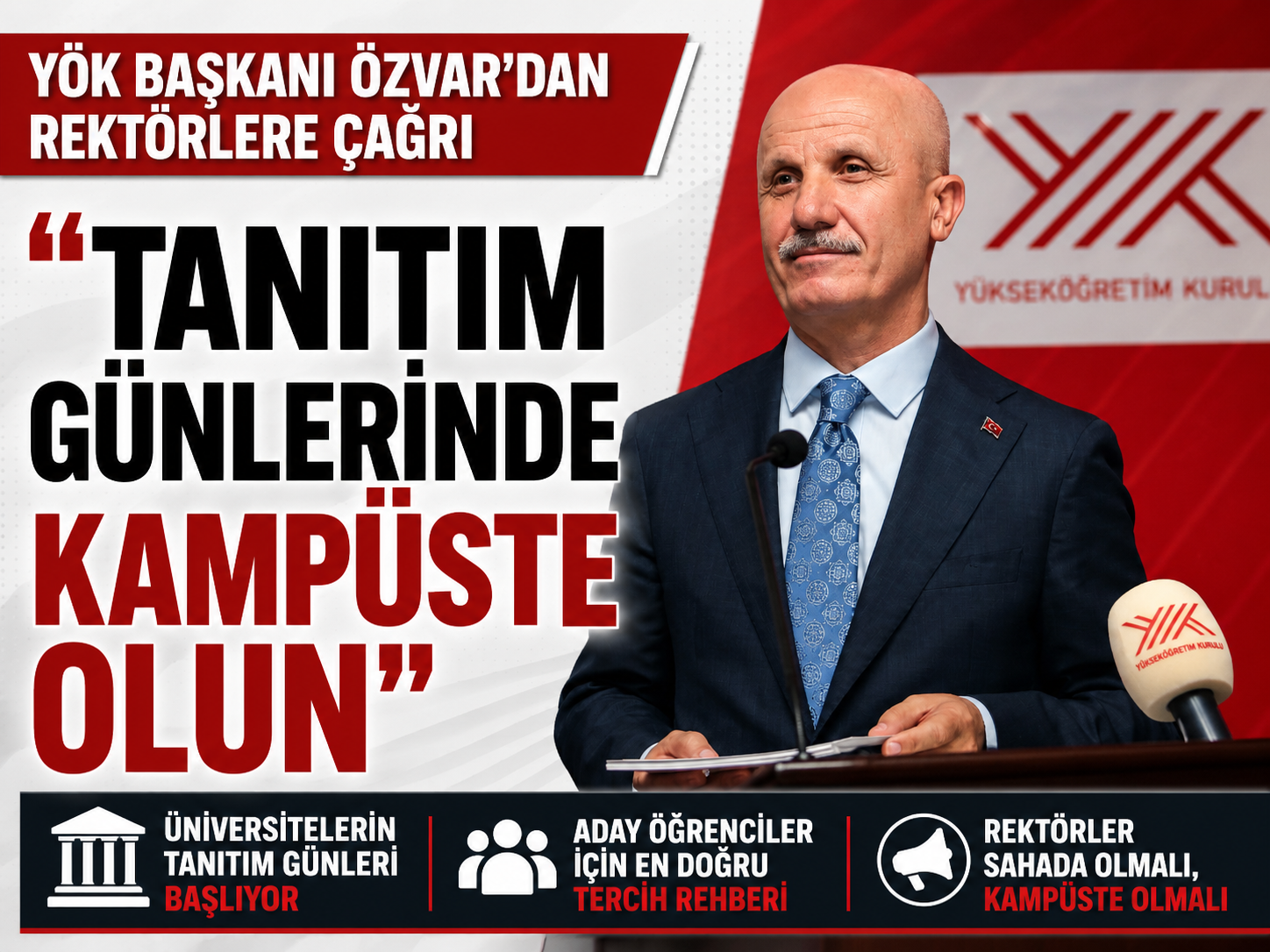 YÖK Başkanı Özvar'dan rektörlere “kampüste olun” çağrısı