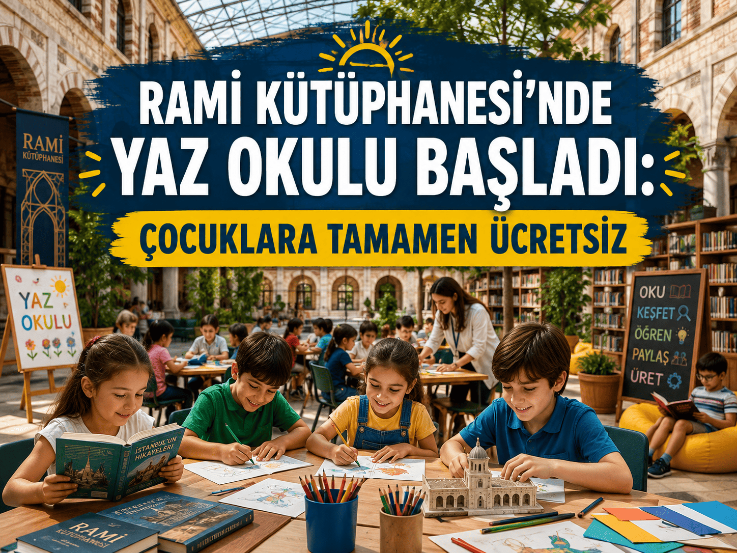 Rami Kütüphanesi'nde yaz okulu başladı: Çocuklara tamamen ücretsiz