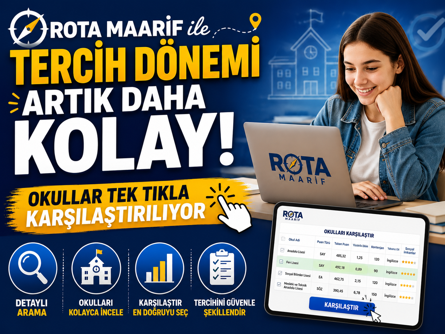 "Rota Maarif" devrede: Okullar kıyaslanabilecek