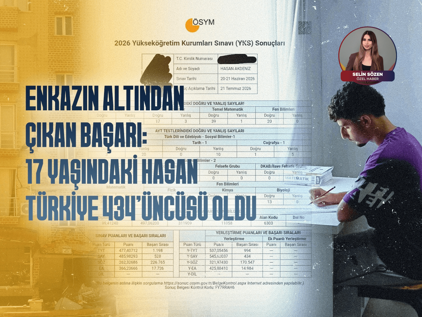 Boş konteynerde ders çalıştı,Türkiye 434'üncüsü oldu