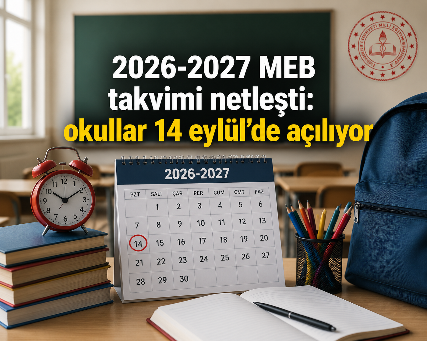 2026-2027 MEB takvimi netleşti: Okullar 14 Eylül'de açılıyor