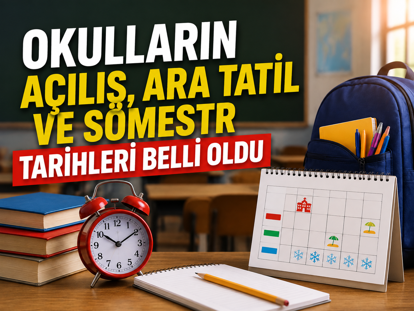 Okulların açılış, ara tatil ve sömestr tarihleri belli oldu
