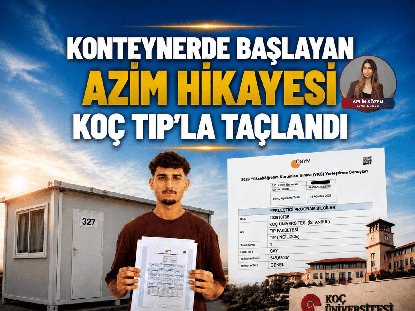 Öğrenci yaşam mücadelesini kazandı: Koç Tıp bursunu aldı