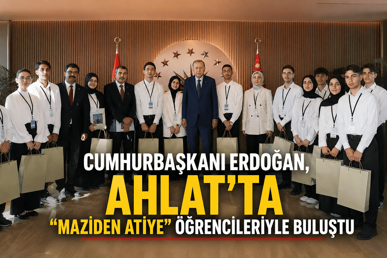 Cumhurbaşkanı Erdoğan, Ahlat'ta "Maziden Atiye" öğrencileriyle buluştu