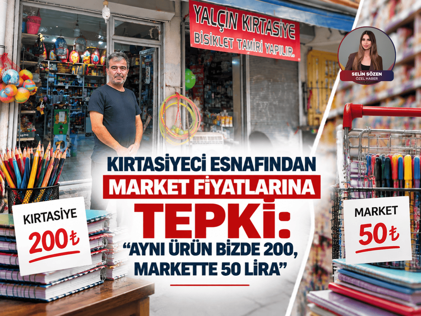 Kırtasiyeci esnafından market fiyatlarına tepki: "aynı ürün bizde 200, markette 50 lira"