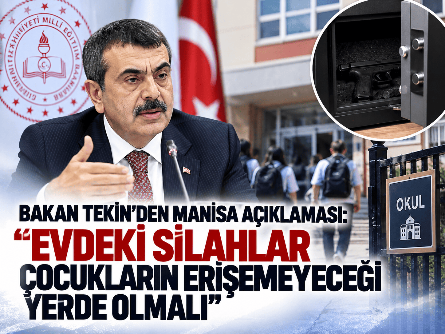 Bakan Tekin'den Manisa açıklaması: "Evdeki silahlar çocukların erişemeyeceği yerde olmalı"