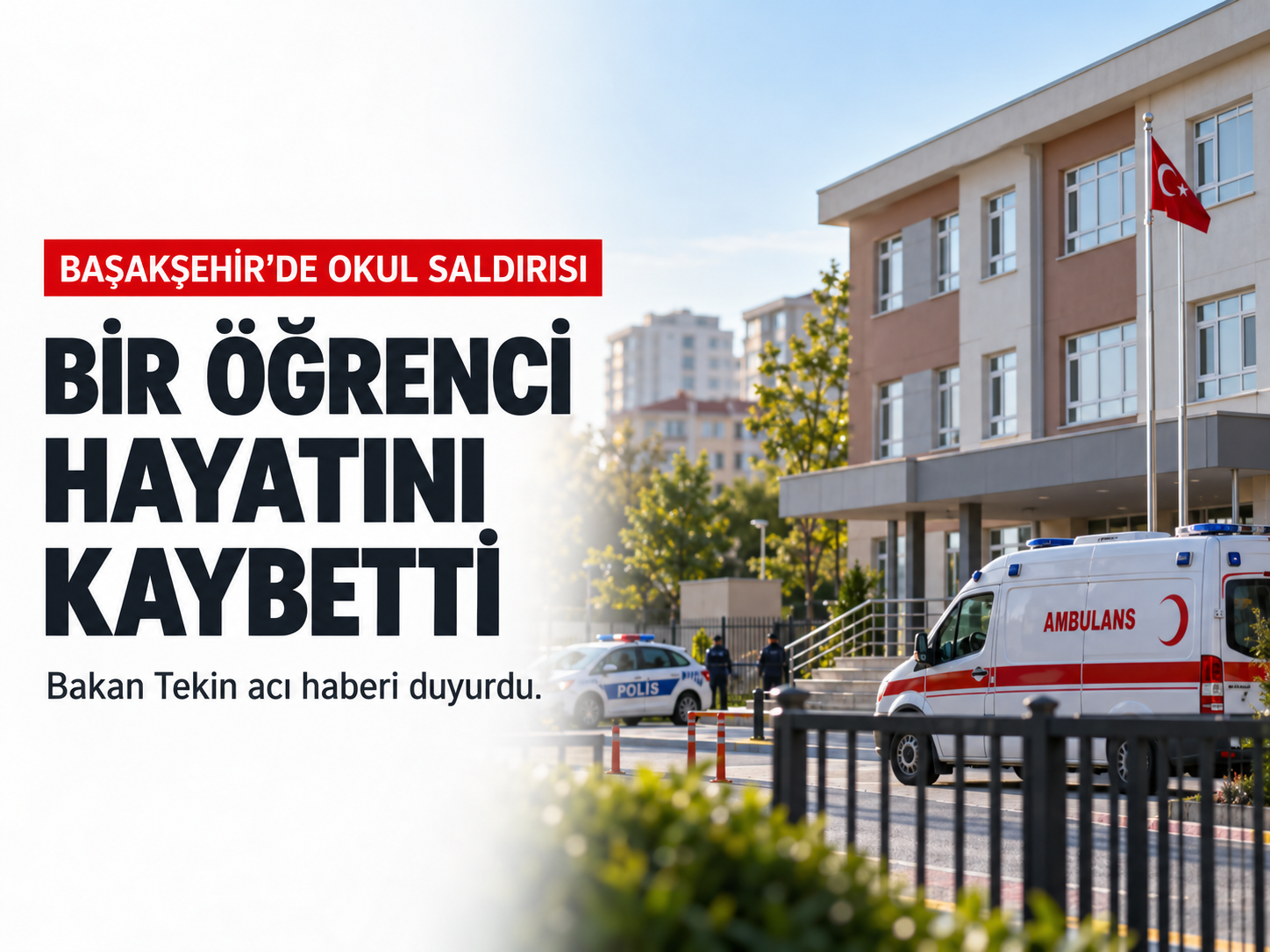 Başakşehir’de okulda bıçaklı saldırı: bir öğrenci hayatını kaybetti