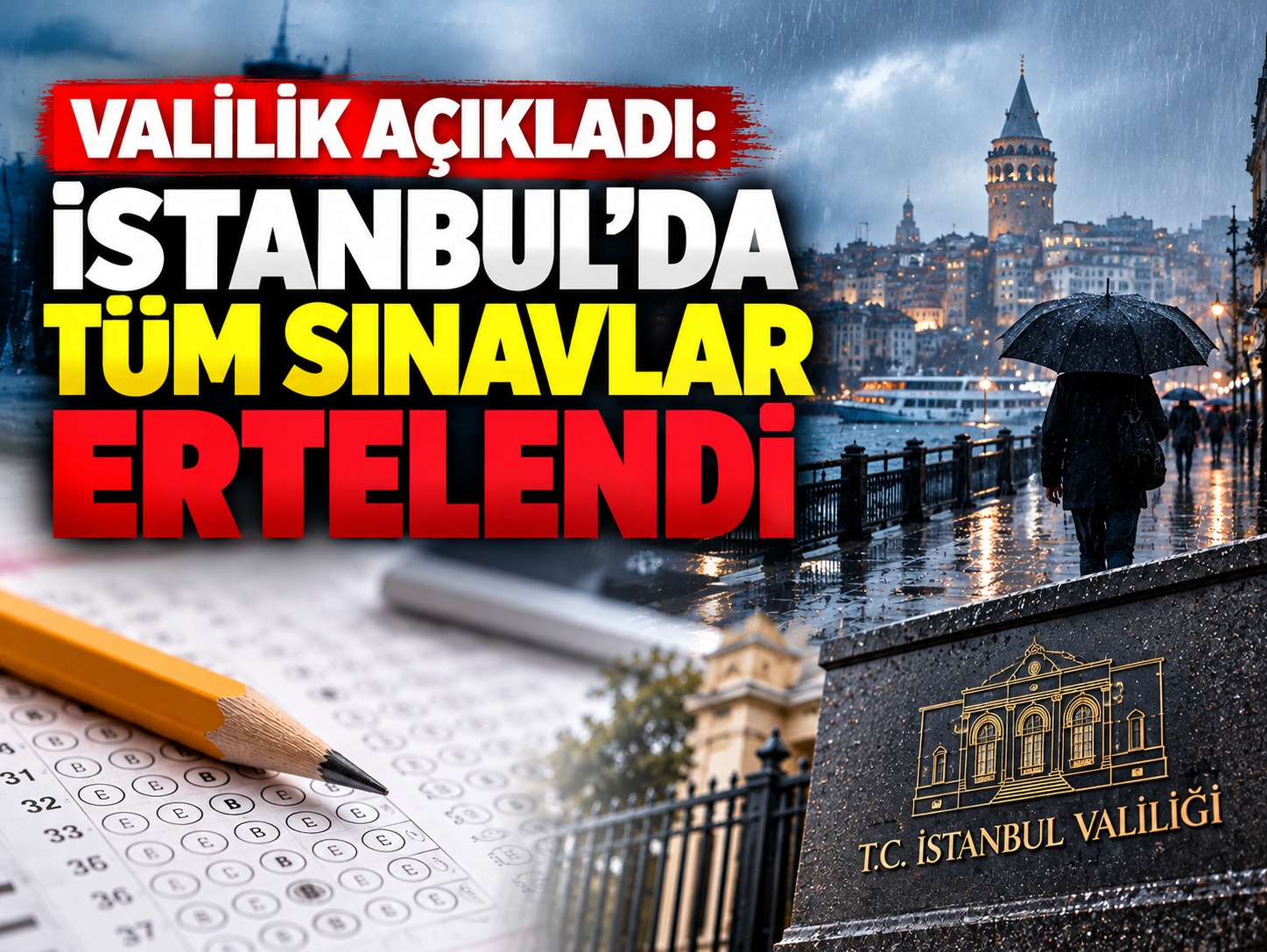 Valilik açıkladı: İstanbul’da hafta sonu tüm sınavlar ertelendi