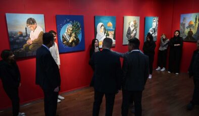 Gaziantepli öğrenciler Gazze’yi tuvale taşıdı