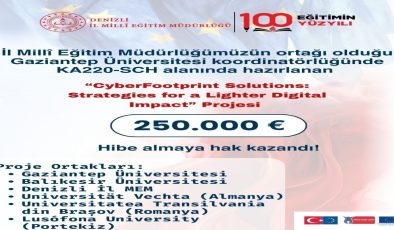 Denizli İl Milli Eğitim Müdürlüğü’nden Erasmus+’ta büyük başarı