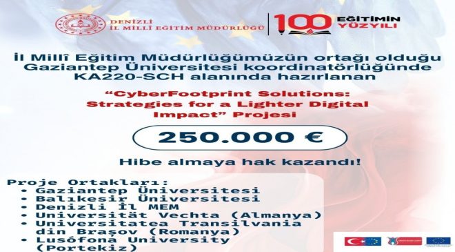 Denizli İl Milli Eğitim Müdürlüğü’nden Erasmus+’ta büyük başarı